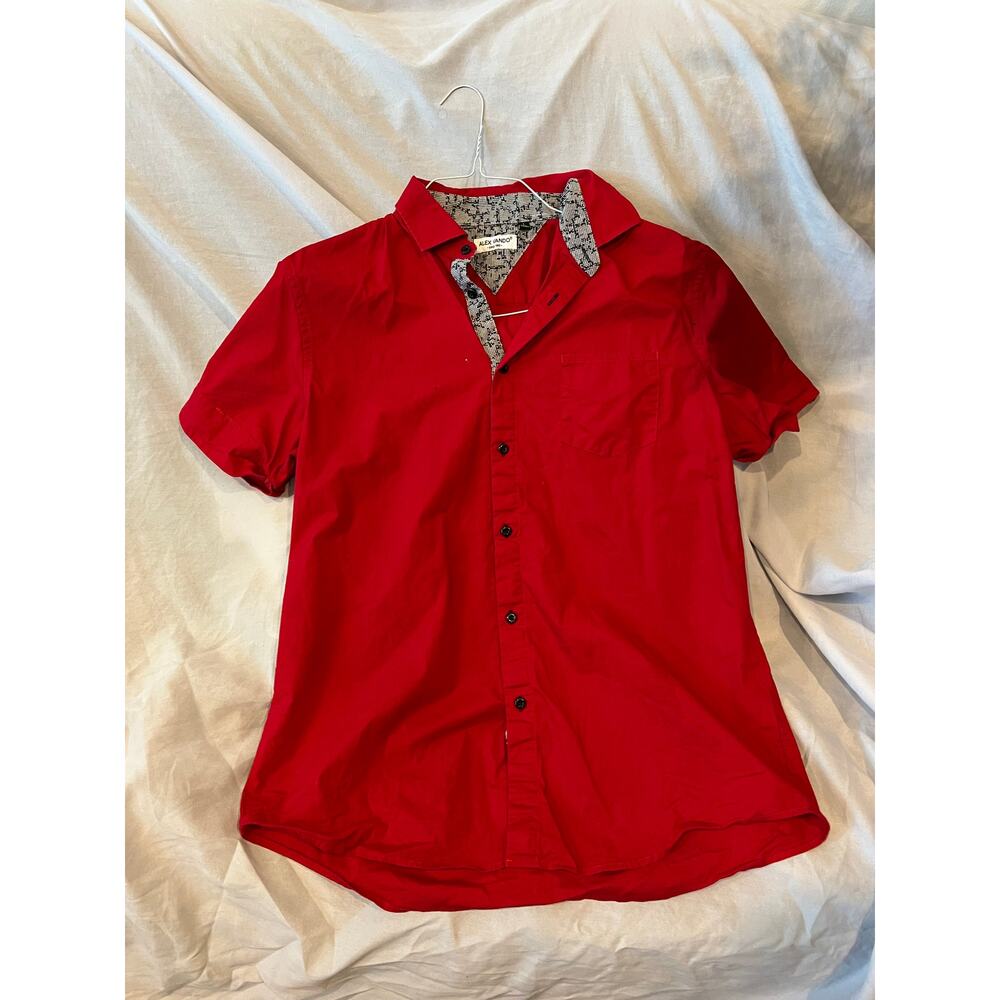 Alex Vando Red Short Sleeve Button Shirt